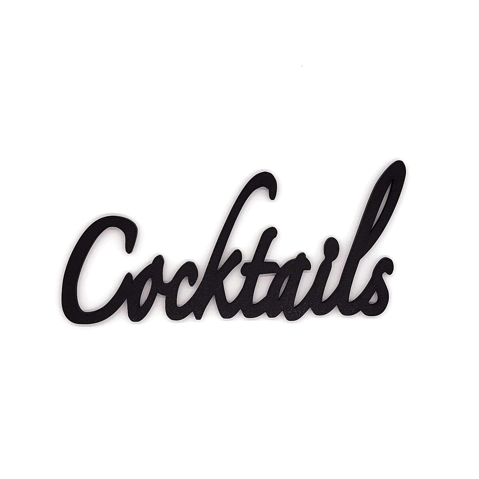 3D Cocktails sign, wall plastic sign, cocktails sign, kitchen decoration, 3d text
